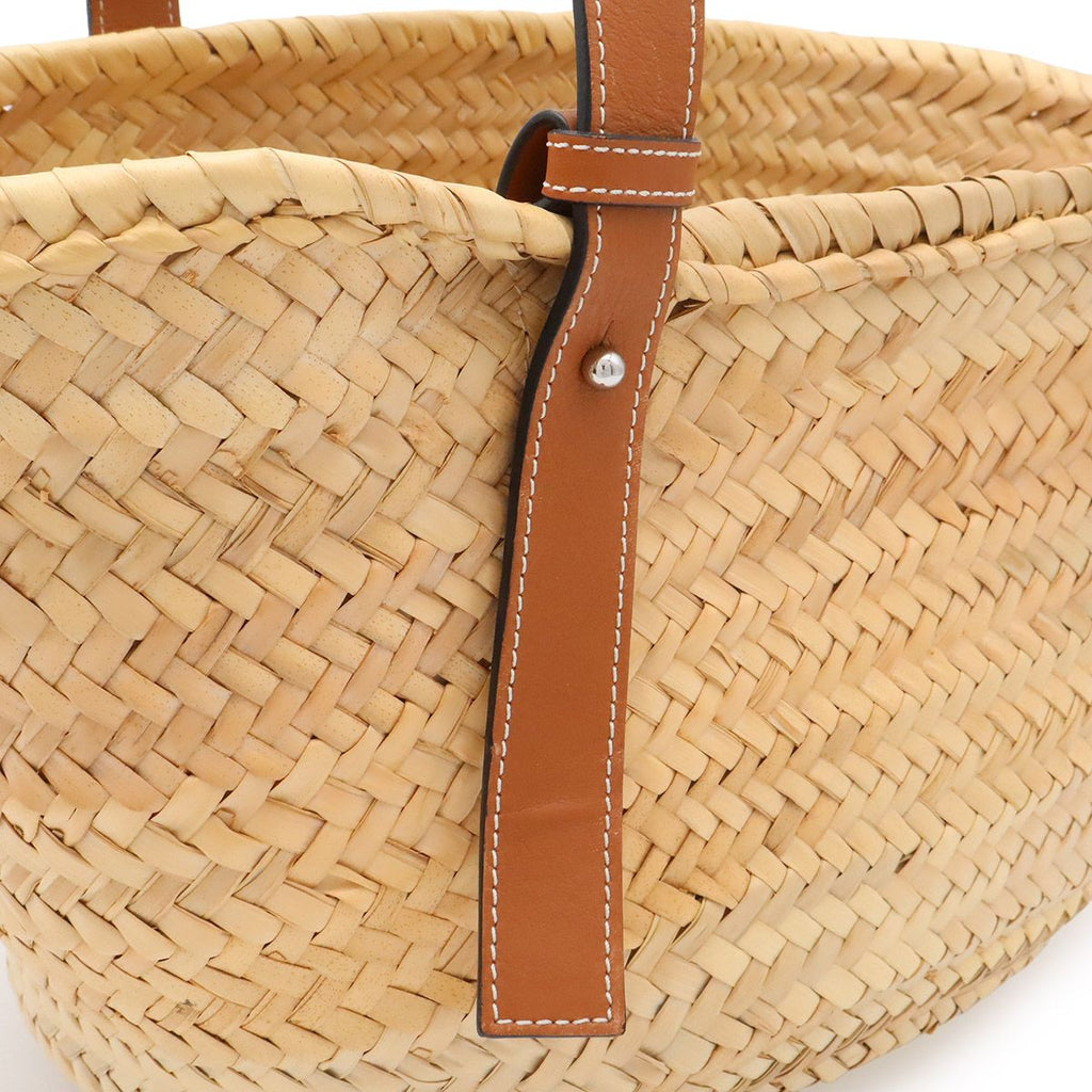Loewe Basket Bag Medium Handbag Palm Leaf Leather Natural Tan Brown — view 7