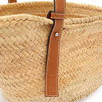 Loewe Basket Bag Medium Handbag Palm Leaf Leather Natural Tan Brown — view 7