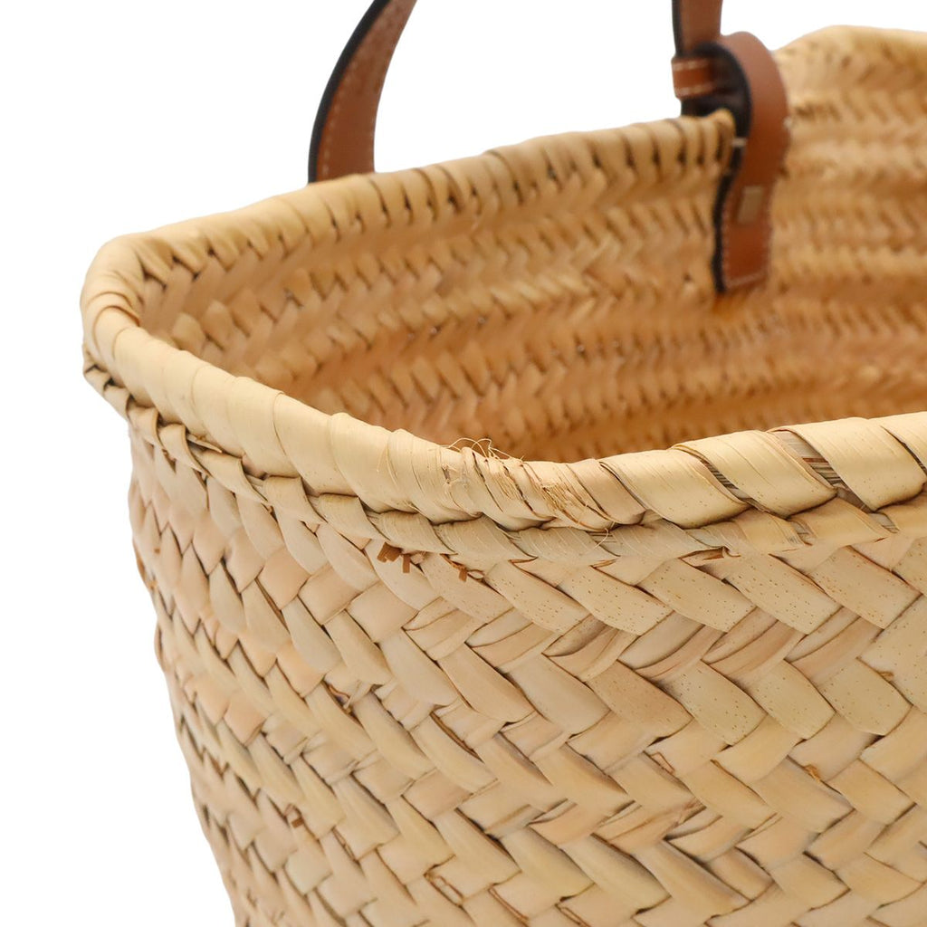 Loewe Basket Bag Medium Handbag Palm Leaf Leather Natural Tan Brown — view 6