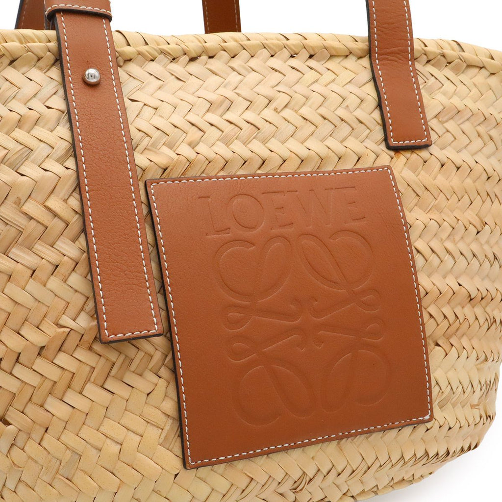 Loewe Basket Bag Medium Handbag Palm Leaf Leather Natural Tan Brown — view 8