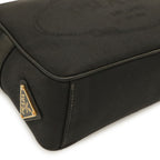 Prada Logo Jacquard Ribbon Shoulder Bag Pochette Crossbody Canvas Nero Black — view 3