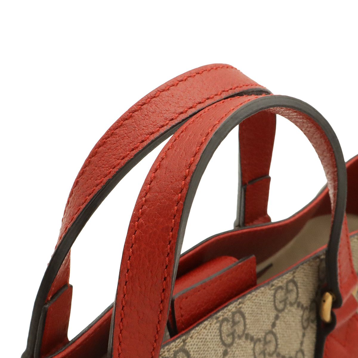 Gucci GG Supreme Bosco Patch Applique Dog Tote 2-Way Shoulder Bag Beige Red Pink — view 5