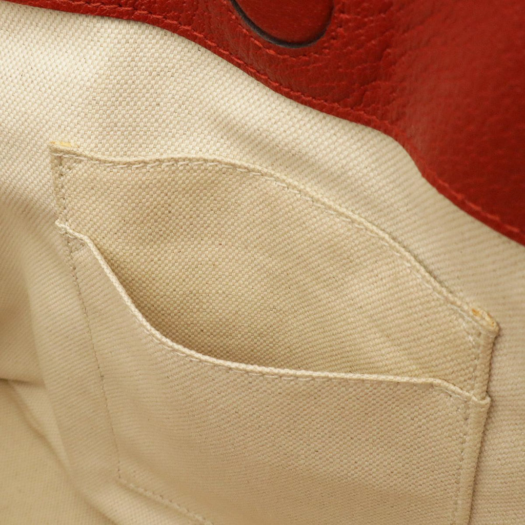 Gucci GG Supreme Bosco Patch Applique Dog Tote 2-Way Shoulder Bag Beige Red Pink — view 8