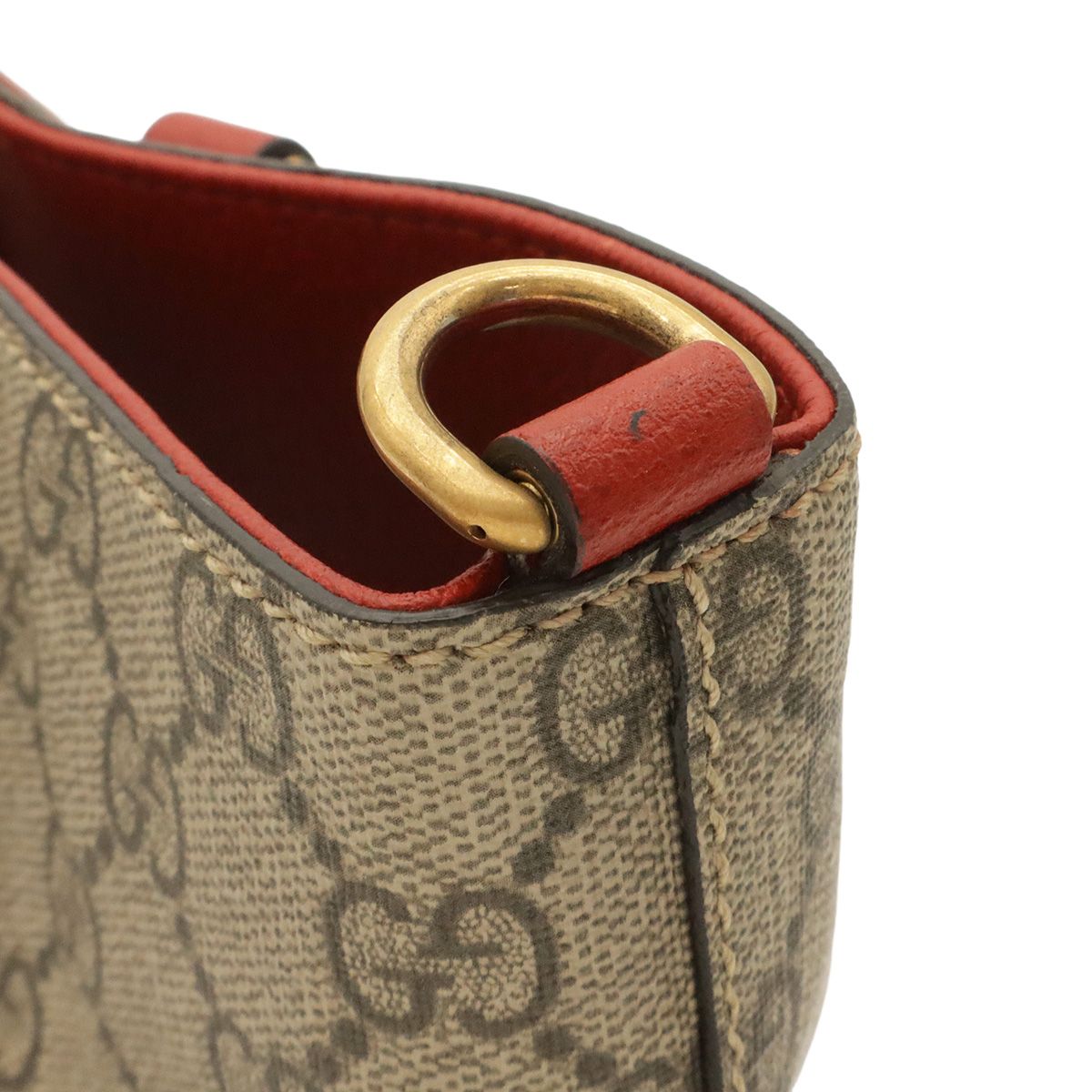 Gucci GG Supreme Bosco Patch Applique Dog Tote 2-Way Shoulder Bag Beige Red Pink — view 4