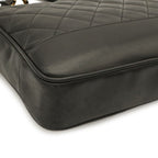 Chanel Quilted Coco Ball Chain Tote Shoulder Bag Lambskin Leather Black Gold — view 3
