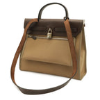 Hermes Herbag Zip PM 2-Way Shoulder Bag Toile Officier Khaki Beige Dark Brown — view 2