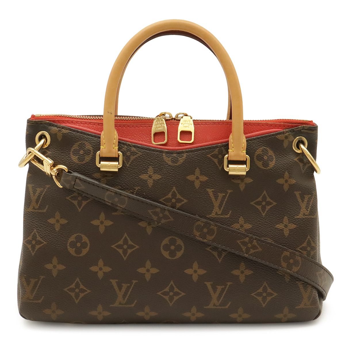 Louis Vuitton Monogram Pallas BB 2-Way Shoulder Bag Crossbody Leather Poppy