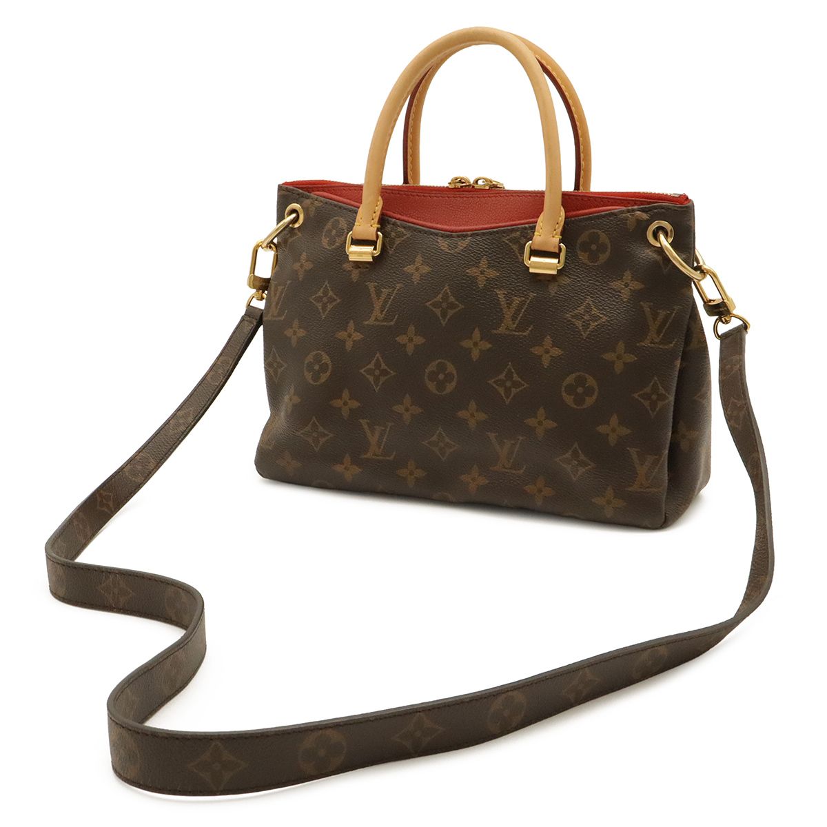 Louis Vuitton Monogram Pallas BB 2-Way Shoulder Bag Crossbody Leather Cerise Red — view 2