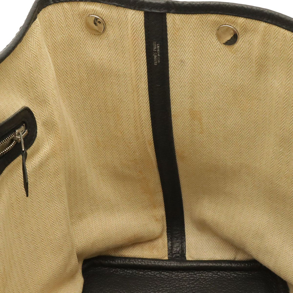 Hermes Garden Party PM Tote Bag Negonda Leather Black Silver — view 7