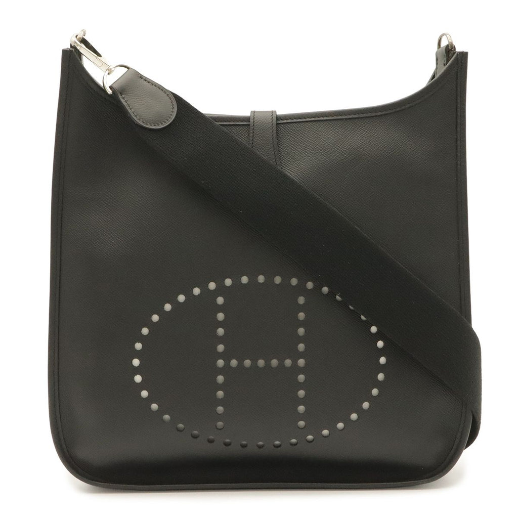 Hermes Evelyne I 1 GM Shoulder Bag Veau Epsom Black Silver