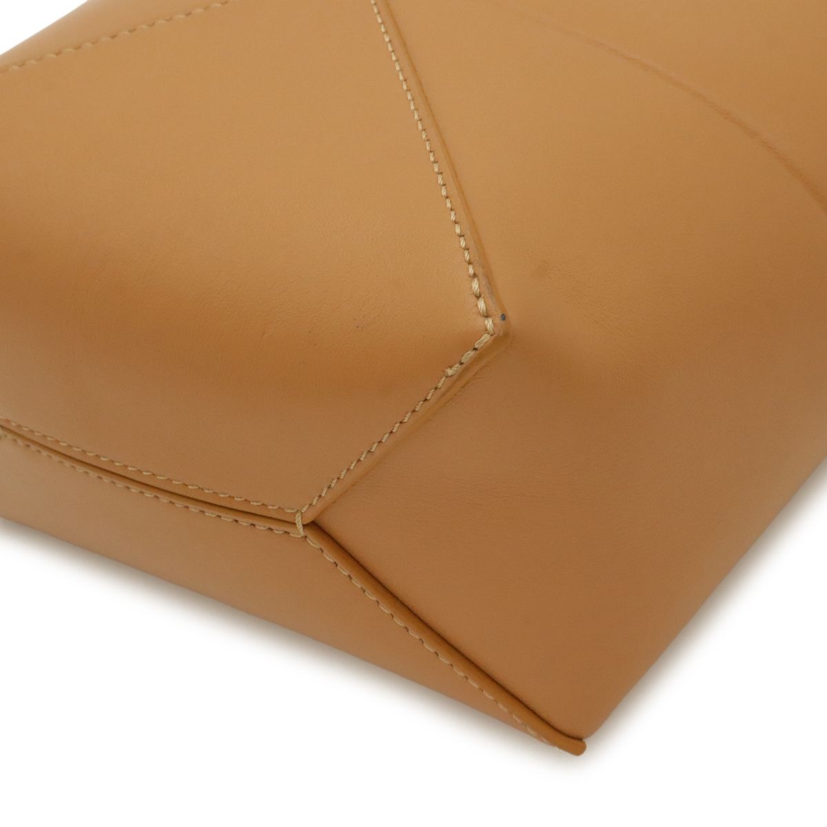 Loewe Puzzle Fold Tote Bag Mini 2-Way Shoulder Shiny Calfskin Warm Desert Camel — view 3