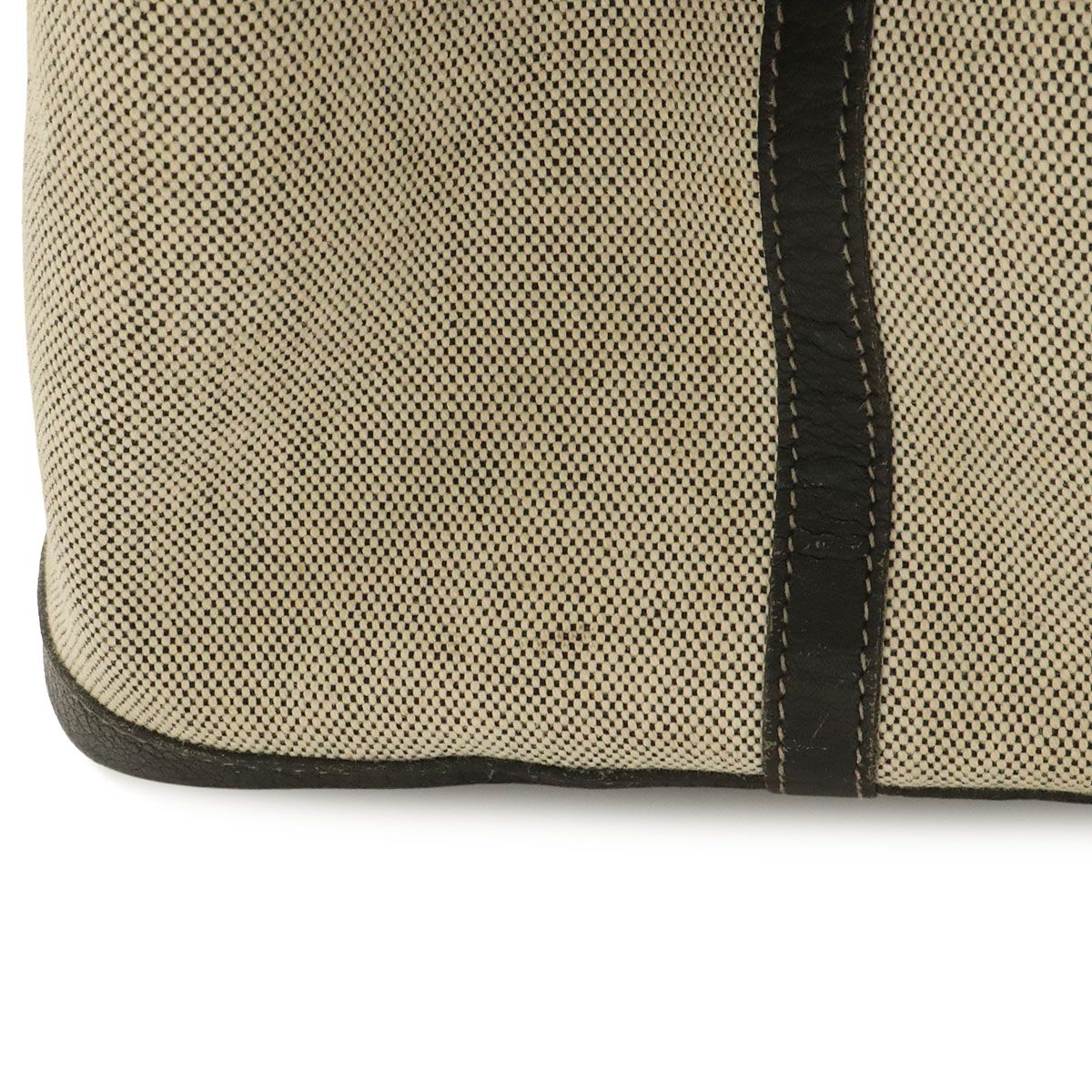 Hermes Garden Party TGM Tote Large Shoulder Bag Toile H Leather Gray Black — view 4