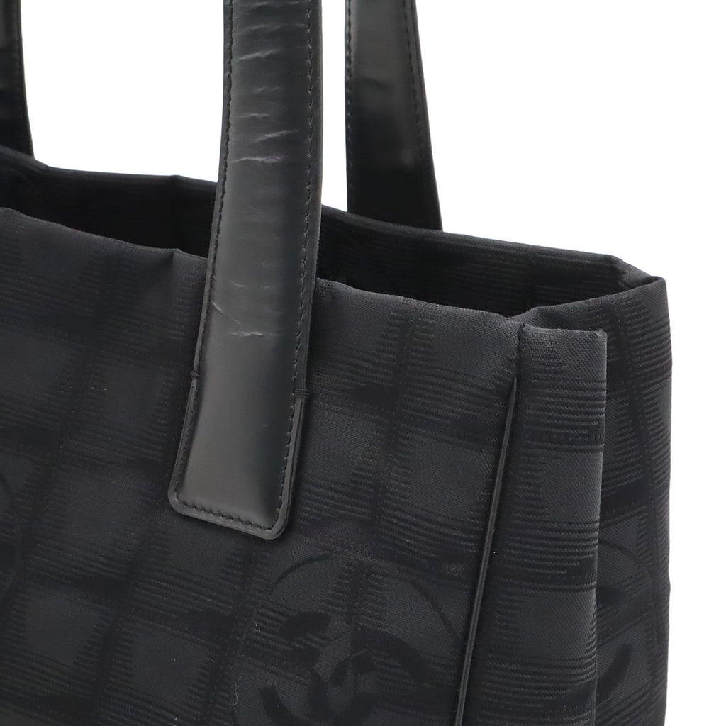 Chanel New Travel Line Tote PM Shoulder Bag Nylon Jacquard Leather Black — view 5