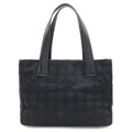 Chanel New Travel Line Tote PM Shoulder Bag Nylon Jacquard Leather Black