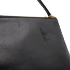 Celine Trio Large Shoulder Bag Pouch Pochette Crossbody Leather Black Gold — view 8