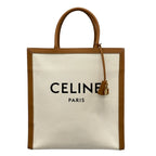 Celine Tote Bag Vertical Cabas White Black Brown Leather
