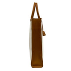 Celine Tote Bag Vertical Cabas White Black Brown Leather — view 2