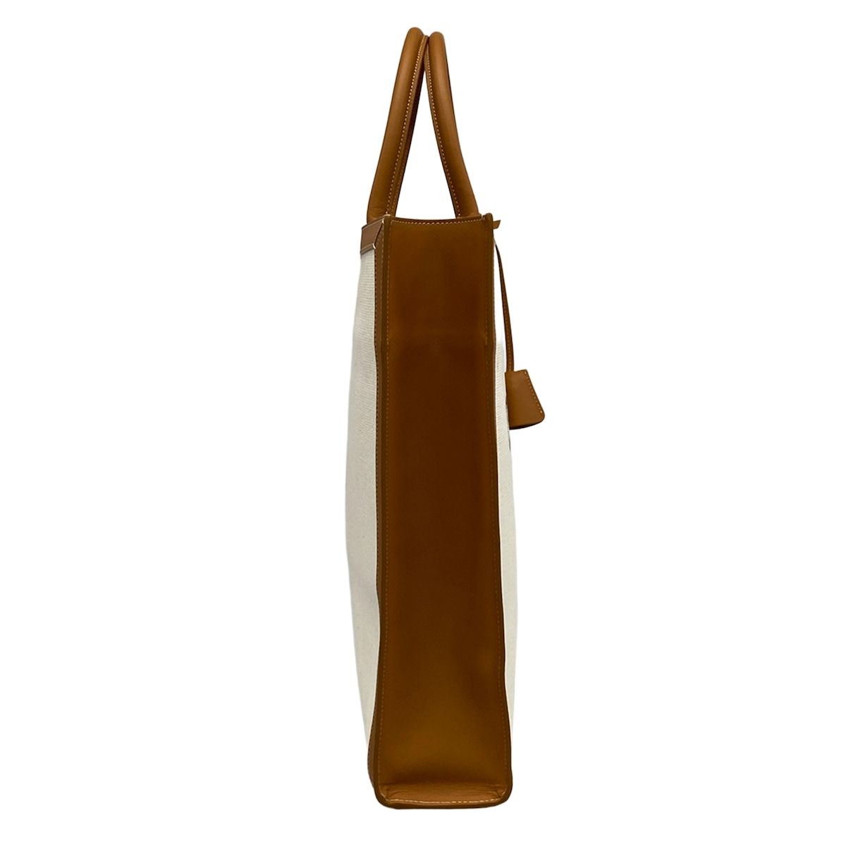 Celine Tote Bag Vertical Cabas White Black Brown Leather — view 2