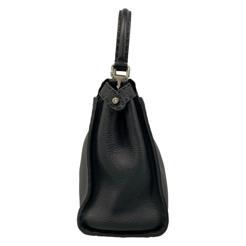 Fendi Handbageria Selleria Peekaboo Iconic Medium Black Leather Handbag — view 4
