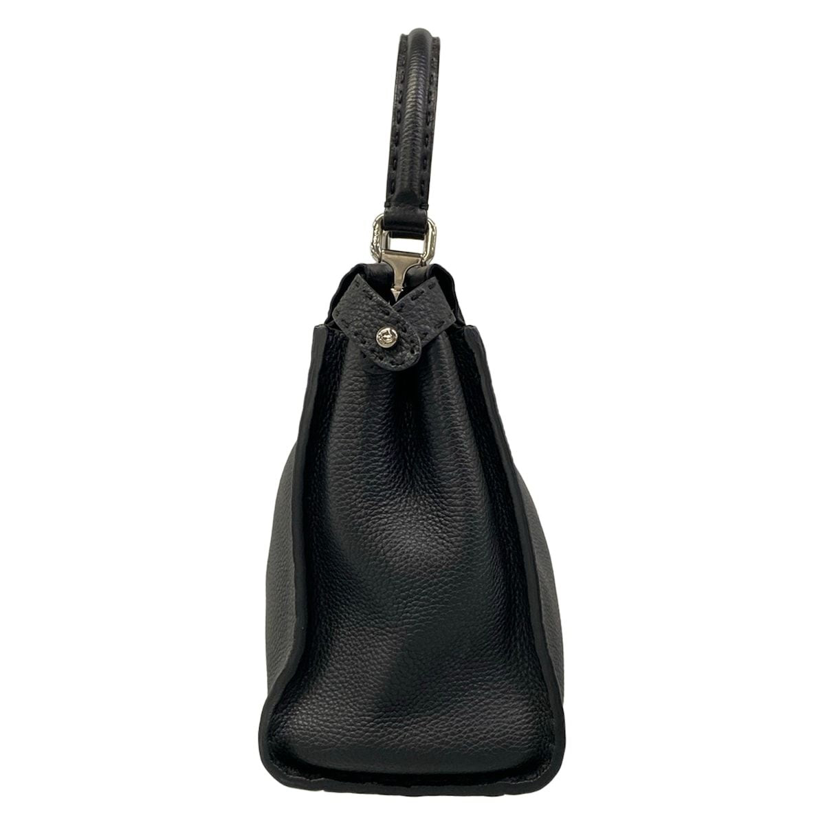 Fendi Handbageria Selleria Peekaboo Iconic Medium Black Leather Handbag — view 4
