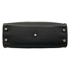 Fendi Handbageria Selleria Peekaboo Iconic Medium Black Leather Handbag — view 5