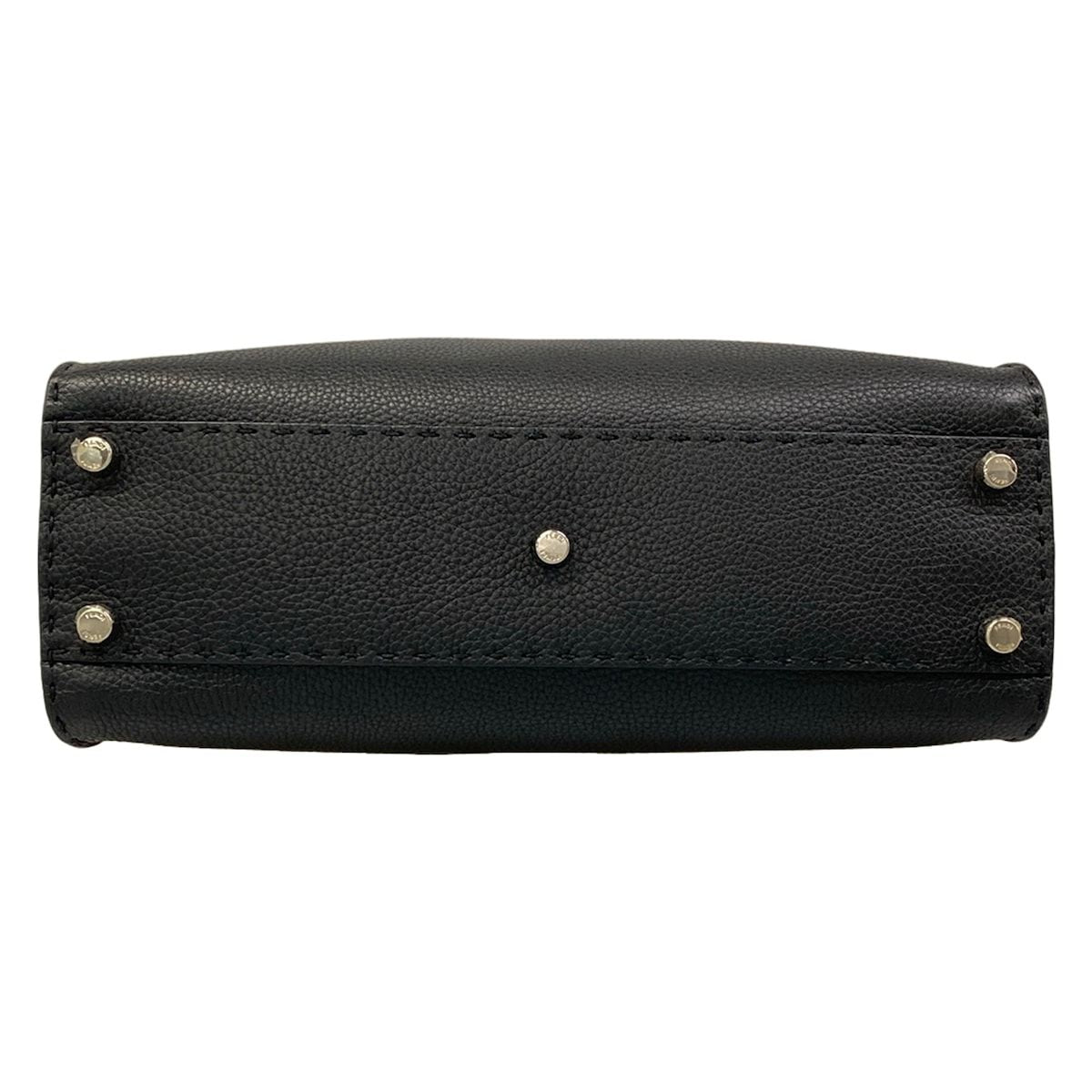Fendi Handbageria Selleria Peekaboo Iconic Medium Black Leather Handbag — view 5