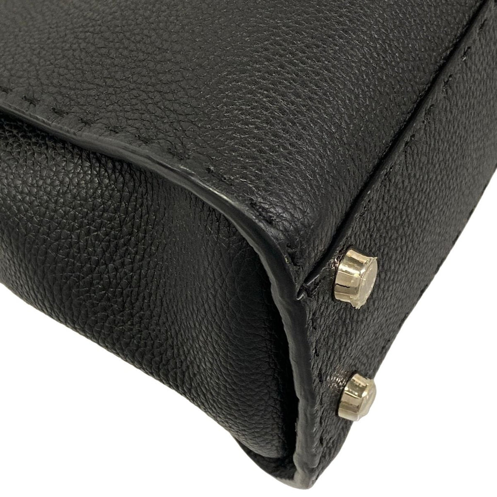Fendi Handbageria Selleria Peekaboo Iconic Medium Black Leather Handbag — view 6