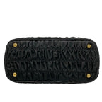 Prada Handbag Gathered Bag Black Tessuto Gaufre Leather — view 5