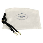 Prada Handbag Gathered Bag Black Tessuto Gaufre Leather — view 8