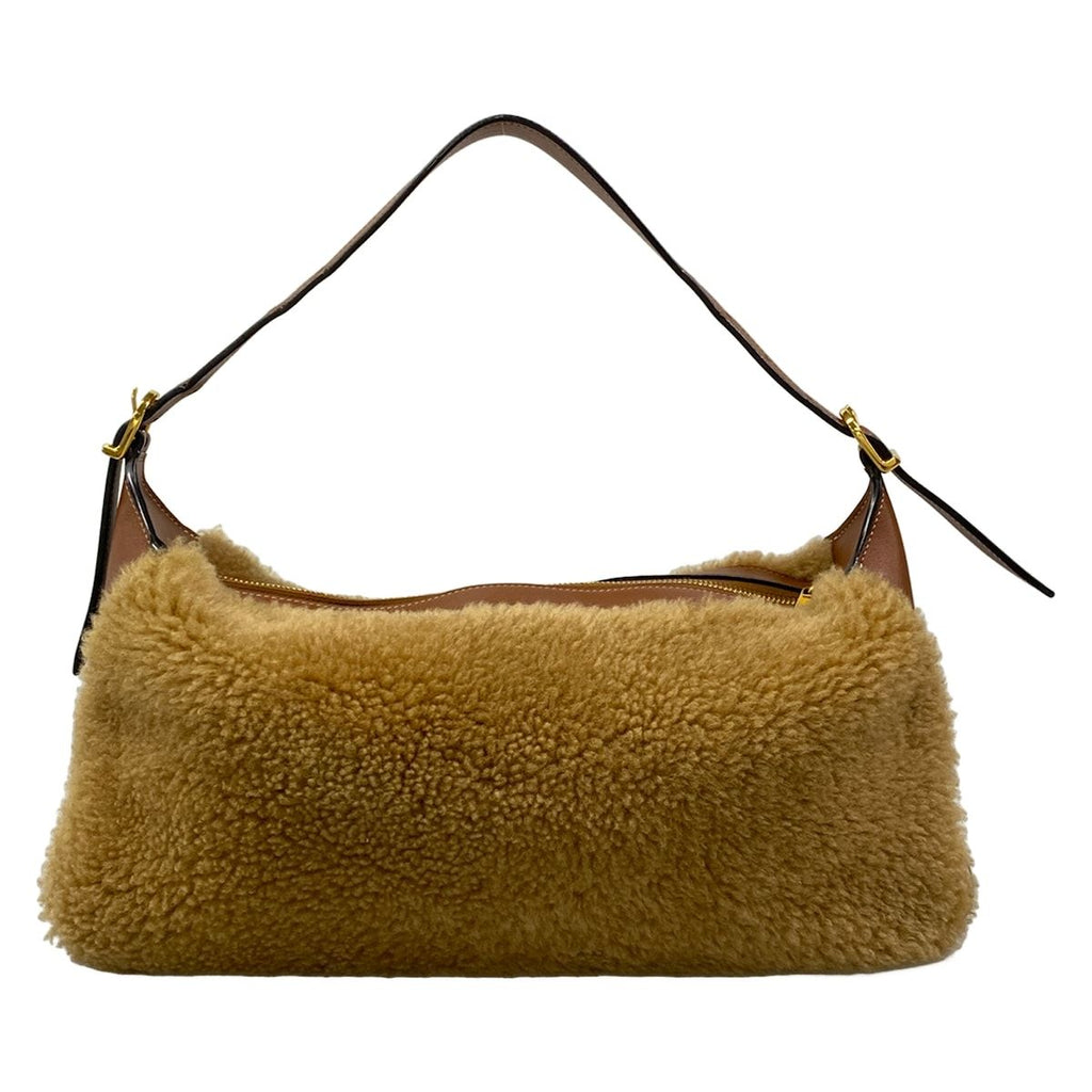 Celine Shoulder Bag Medium Romy Beige Brown Shearling — view 3