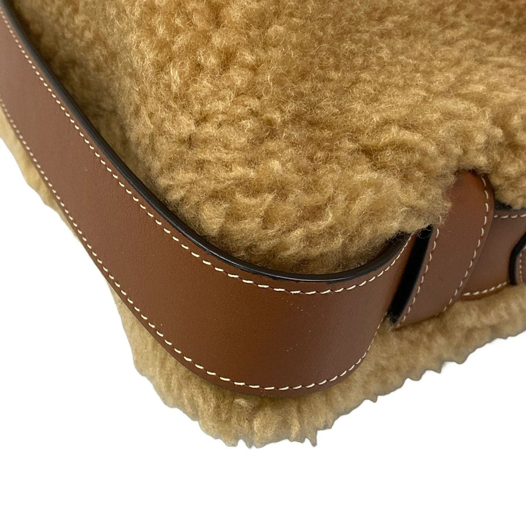 Celine Shoulder Bag Medium Romy Beige Brown Shearling — view 6