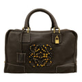 Loewe Handbag Amazona 36 Dark Brown Tortoiseshell Bijou Leather