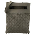 Bottega Veneta Shoulder Bag Intrecciato Gray Leather