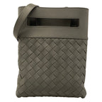 Bottega Veneta Shoulder Bag Intrecciato Gray Leather