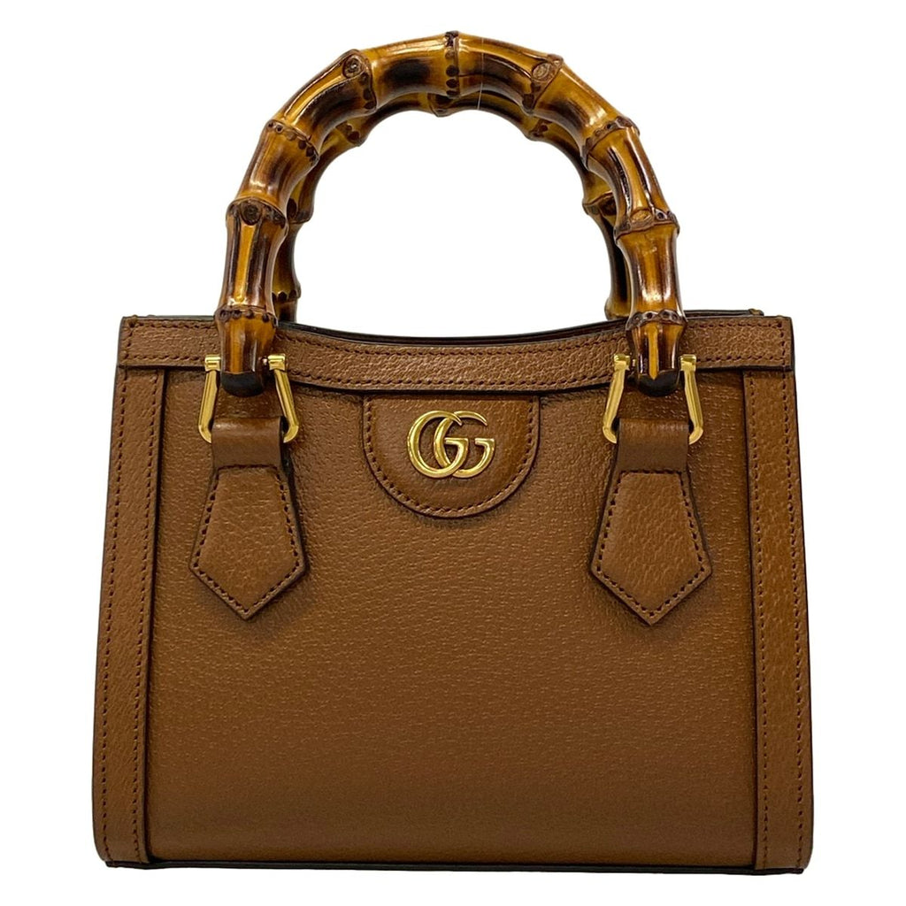 Gucci Handbag Diana Brown GG Marmont Leather
