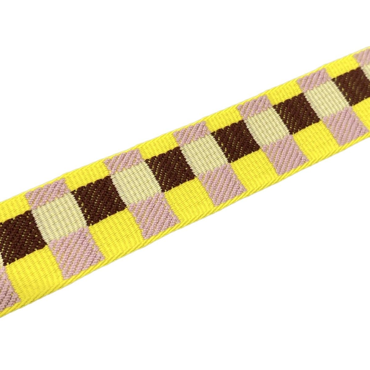 Hermes Shoulder Strap Bandouliere Sangle Maxi Quadrille 25 Yellow Light Pink — view 6