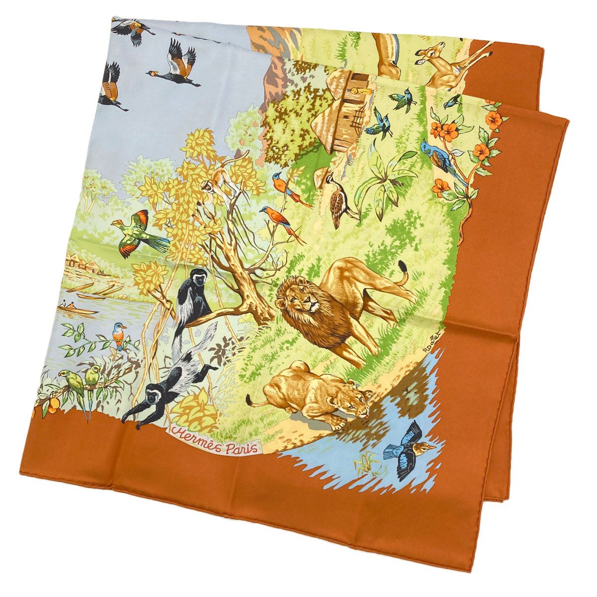 Hermes Carre 90 Africa Scarf Silk