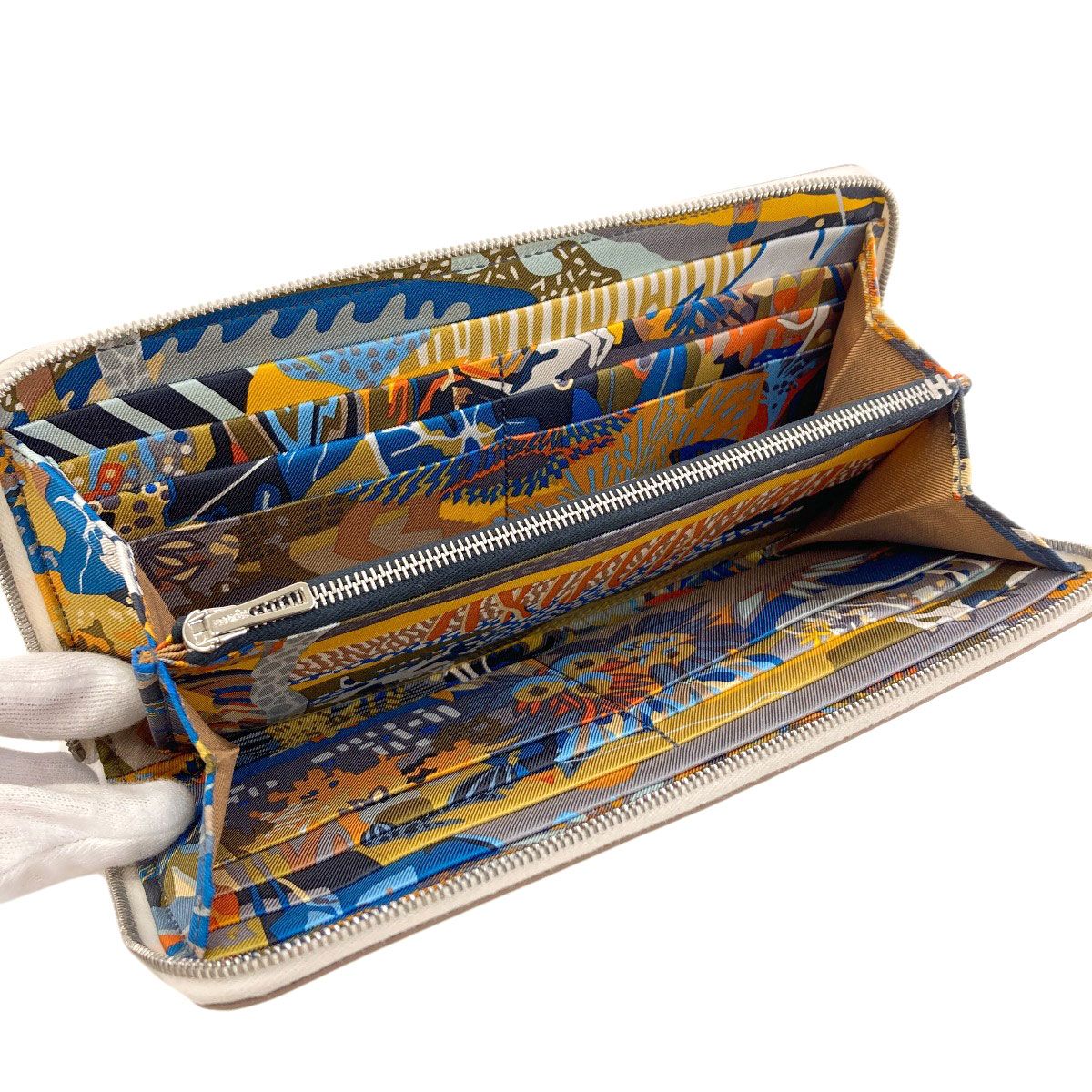 Hermes Azap Silk'in Long Silver Wallet Epsom — view 4
