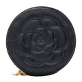 Chanel Camellia Gold Coin Purse Calfskin