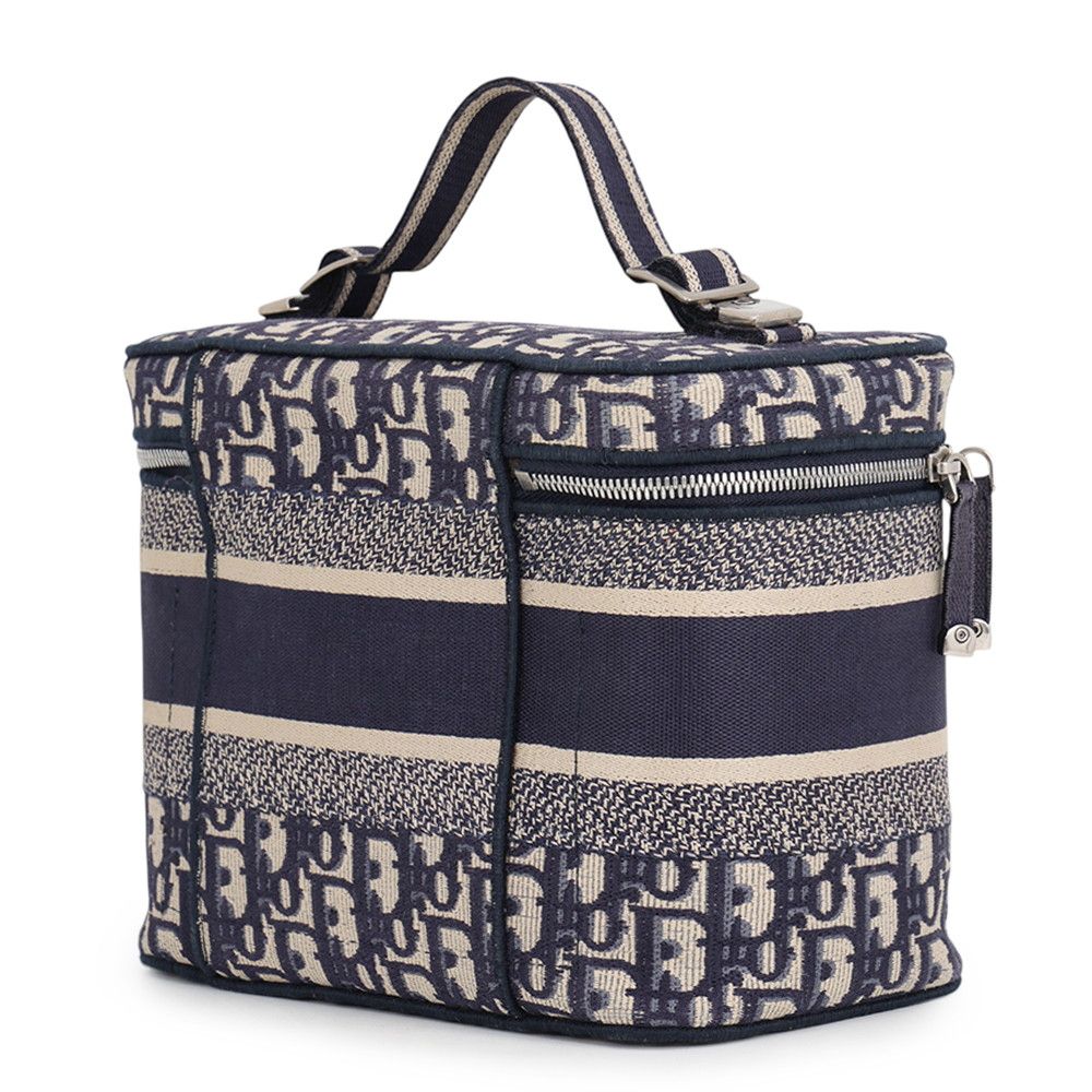 Dior Handbag Oblique Embroidered Travel Vanity Bag Medium Canvas — view 2