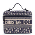 Dior Handbag Oblique Embroidered Travel Vanity Bag Medium Canvas