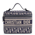 Dior Handbag Oblique Embroidered Travel Vanity Bag Medium Canvas