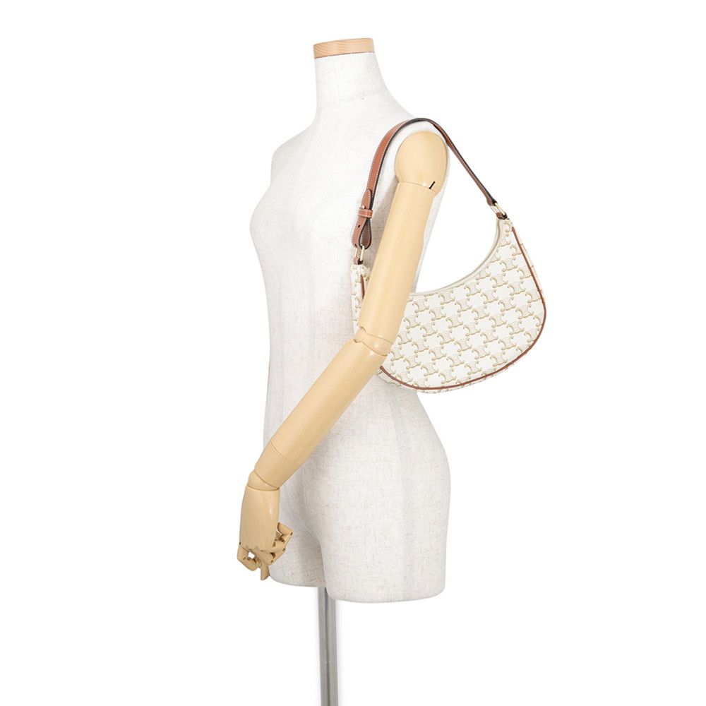 Celine Shoulder Bag Triomphe Ava Leather White — view 4