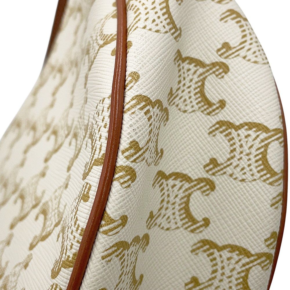 Celine Shoulder Bag Triomphe Ava Leather White — view 8