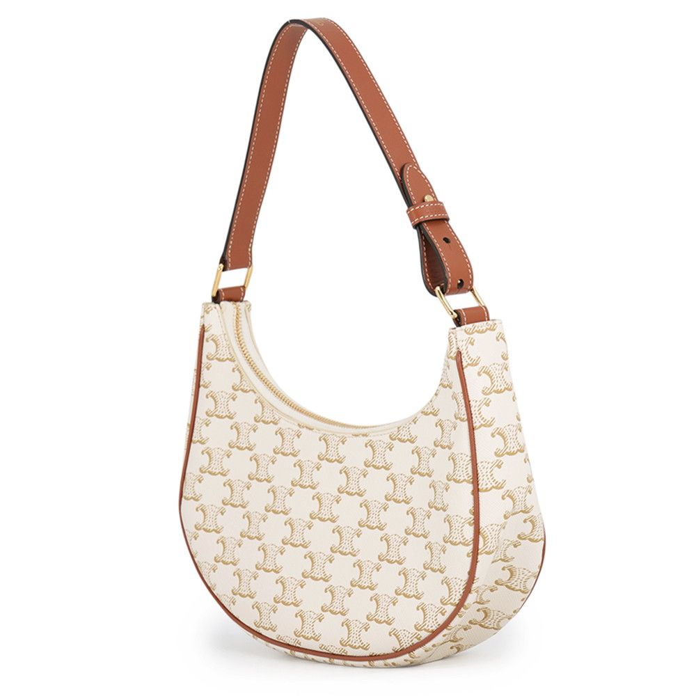 Celine Shoulder Bag Triomphe Ava Leather White — view 2
