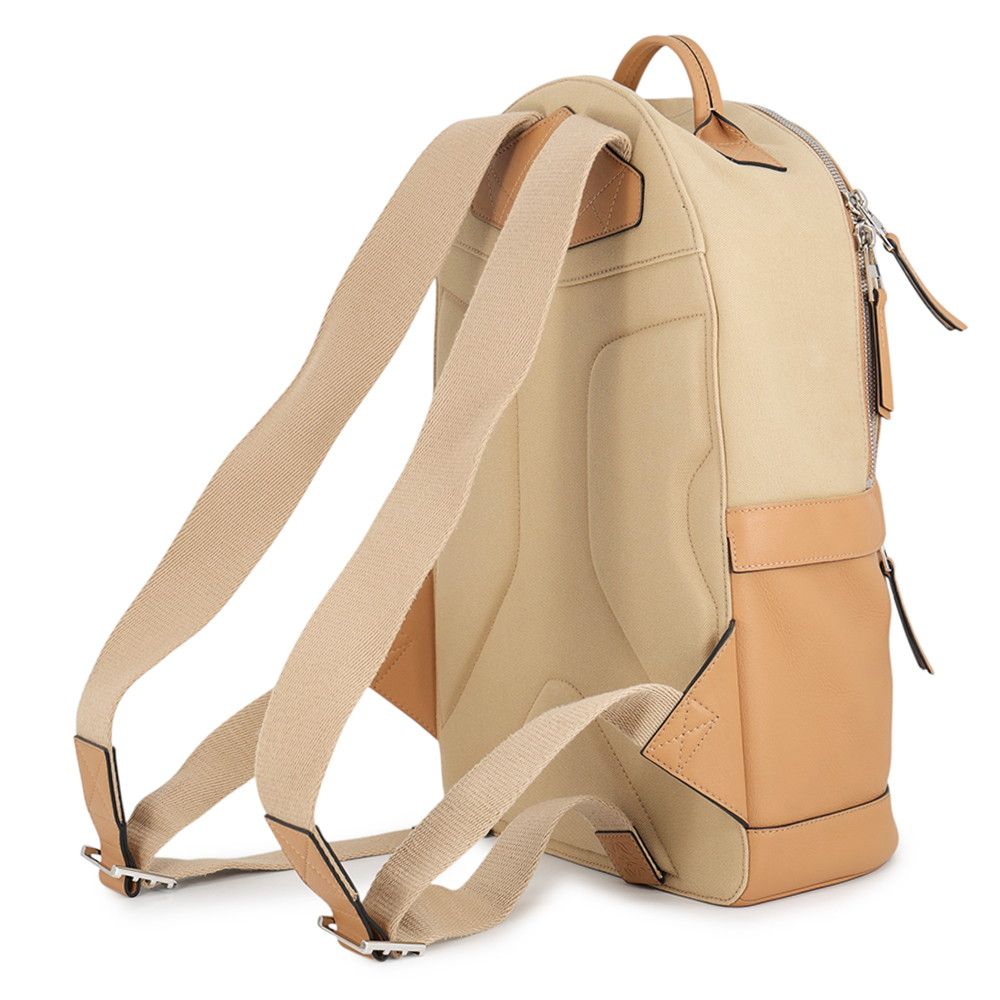 Loewe Backpack Round Calfskin Canvas Beige — view 2
