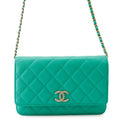 Chanel Chain Wallet Classic Quilted CC Logo Caviar Leather Shoulder Bag