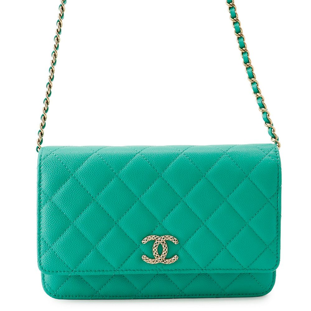 Chanel Chain Wallet Classic Quilted CC Logo Caviar Leather Shoulder Bag