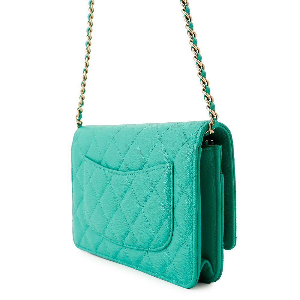 Chanel Chain Wallet Classic Quilted CC Logo Caviar Leather Shoulder Bag — view 2