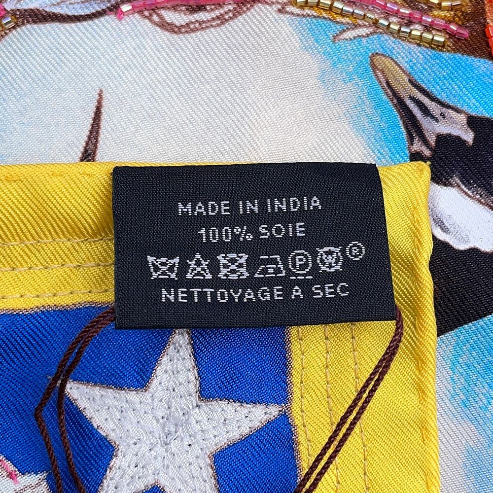 Hermes Scarf Carre 90 Creasing Faune Et Flore du Texas Silk — view 4